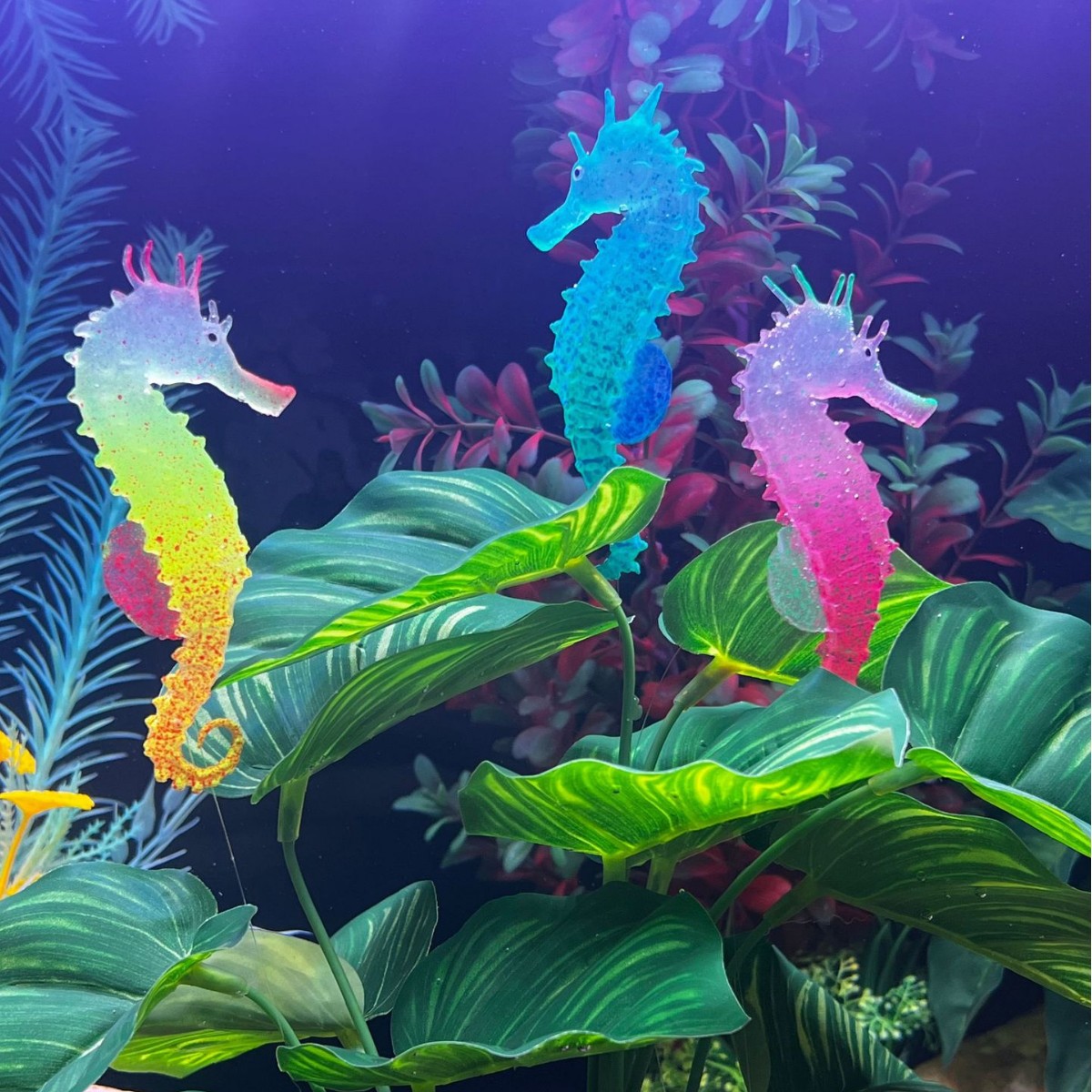 Aquarium Planted Substrate - Simulated Luminous Seahorse Fish Tank Decoration,