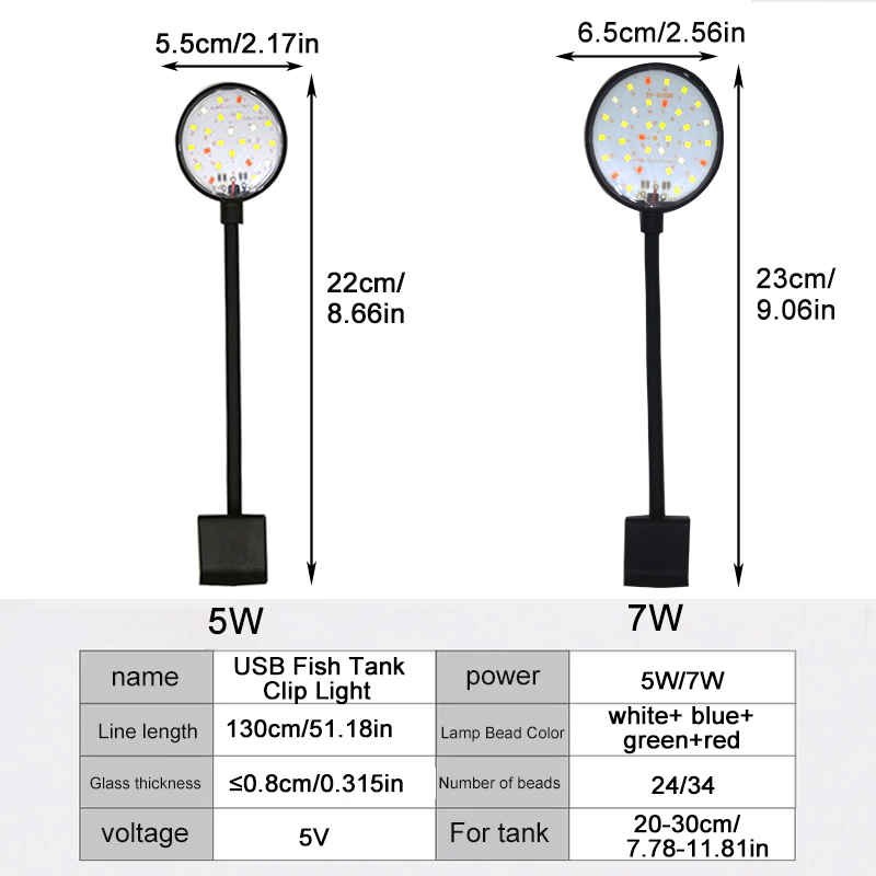 USB Aquarium LED Lamp Fish Tan - Aquarium Plant Light ulasan dan harga