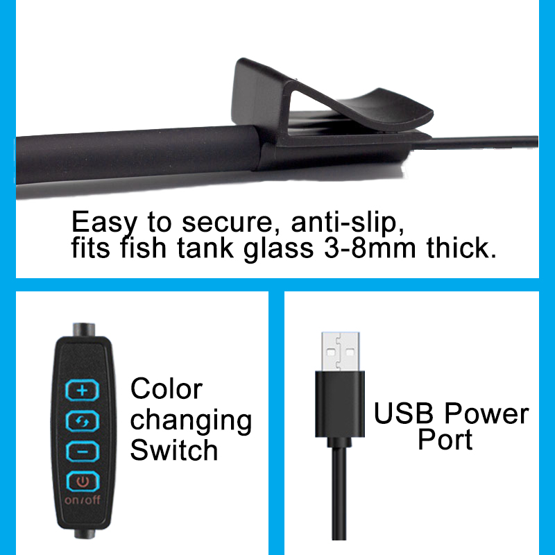 USB Aquarium LED Lamp Fish Tan - Aquarium Plant Light ulasan dan harga