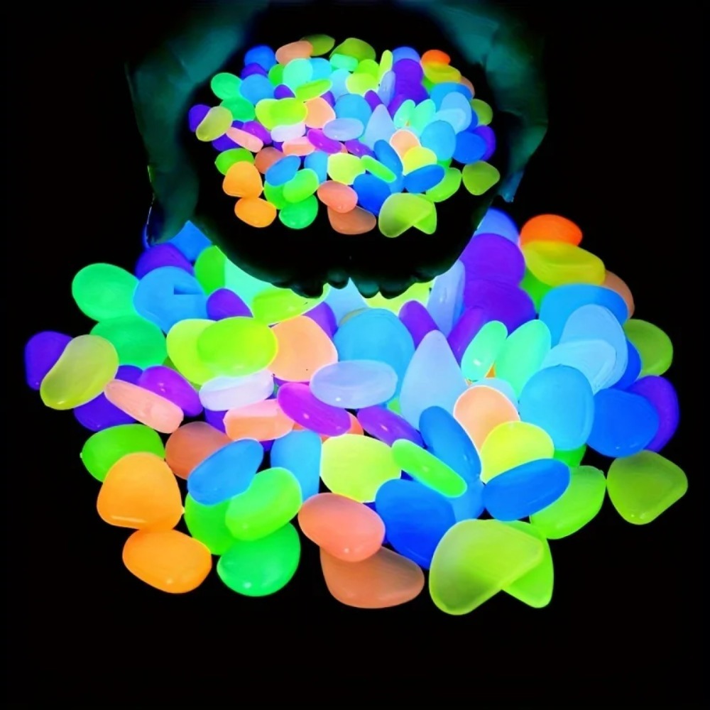 100pcs Glow In The Dark Pebble - Aquarium Plant In Pot ulasan dan harga