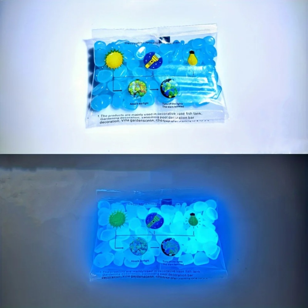 100pcs Glow In The Dark Pebble - Aquarium Plant In Pot ulasan dan harga