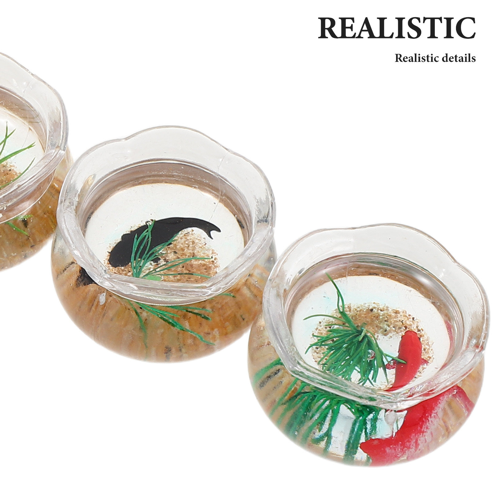 5Pcs Mini Fish Bowl Small Roun - Aquarium Planted Plants ulasan dan harga